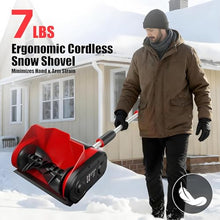 PioMue Cordless Snow Shovel, Electric Snow Blower with 26FT Max Throw & Adjustable Handle, Snow Thrower for Driveway, Deck, Patio, Steps 2*Battery