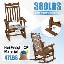 YEFU Rocking Chair Outdoor, Oversize Rocking Chair HIPS, Set of 2, Teak