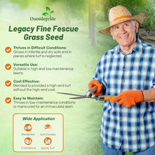 Outsidepride Legacy Fine Fescue Grass Seed Mix - 50 lbs. Shade & Sun Tolerant Blend of Hard, Chewings & Creeping Red with OptiGrowth Coating for Better Establishment