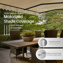 ALEKO Electric Patio Awning Caribbean Black Frame 20x10 Desert Sand