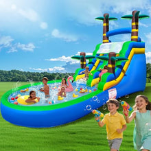 26FT Commercial Grade Inflatable Water Silde for Kids Adults, Heavy Duty PVC Adult Water Slides with Big Airtight Water Pool, Adults Waterslide with 950W Blower for Outdoor,Blue (Blue/26FT)