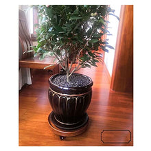 ZOCWJK Plant standPlant Pedestal Stand Household Bonsai Base Round Imitation Wood Mobile Flower Pot Tray Base with Universal Wheels Pedestal Stand for Display,One Color-19cm