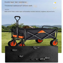 Portable Beach Trolley Cart for Camping and Picnics Foldable Hand Pulled Trailer for Outdoor Gatherings and Stall Use (White)