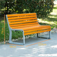 GAZOGJ Garden Benches Park Chair with Backrest Outdoor Bench Aluminum Frame Wooden Seat Plate Rest Area Patio Seating,M