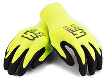(Box Deal) BGS-LM-9L-CS, Better Grip Nylon Sandy Latex Coated Work Gloves, 144 Pairs/CS (Large, Hi-Vis Lime)