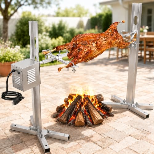TBANVOO Auto Rotisserie Grill, Outdoor Electric Rotisserie Kit