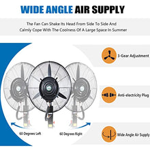 JDXQBLD Misting Fan Spray Cooling Fan Industrial Fan with 3 Speeds, 42L Tank, Heavy Duty Patio Water Tank Electric Fans for Garage Or Workspace，55cm/21.7in