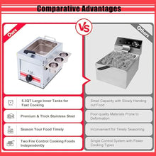 Commercial Electric Fryer With Temperature Control, Removable 10L Single Tank Fryer Baskets For Commercial, Stainless Steel Fryer Basket
