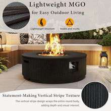 Merax 38'' MGO Propane Outdoor Fire Pit with Vertical Stripe Design, Brown