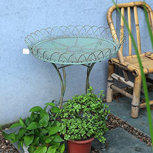 Round Wrought Iron Outdoor Side Table with Hollow Design Anti Rust Patio Bistro Coffee Table for Garden Indoor and Outdoor Use