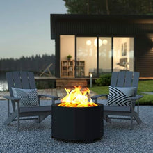 BizChair Commercial Grade 27 inch Smokeless Outdoor Firepit, Natural Wood Burning Portable Fire Pit with Waterproof Cover, Black