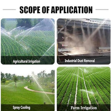 Farm Irrigation Sprinkler On Tripod Base, 2" Impulse Tripod Sprinkler, 0°-48° Elevation Angle Adjustable, 360° Rotary Large Area Watering Spray