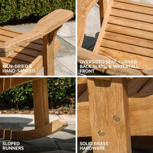 Ash & Ember Savannah Grade A Teak Adirondack Rocking Chair, Patio Lounge Seat for Deck, Porch, or Backyard Indoor Outdoor Use, Weather Resistant, Gently Curved Seat and Back with Tight Slats