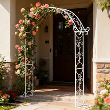 Sungmor Metal Garden Arbor, 92.5in High x 11.8in Wide,Elegant White Archway