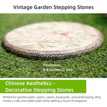 Outdoor Stepping Stones Garden 6 Pack Round Shape Paver Step Stones 13.8 Inch Flower Decorative Artificial Stone for Yard, Patio, Garden, Walk Way, Pathway, Sidewalk Landscaping(A)