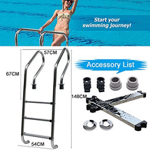 Etsuosy Pool Ladder, 304 Stainless Steel, Silver, 3-Step Inground Pool Handrail with 250 lbs Weight Capacity