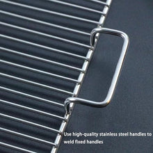 TBLOTYD Stainless Steel BBQ Grill Rack with Handle - Heavy-Duty Cooking Grid Square Hole Design Easy to Clean Perfect for Outdoor Grilling and Barbecues