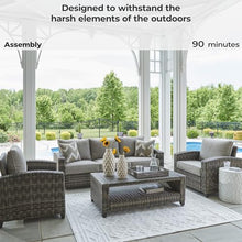 Signature Design by Ashley Oasis Court 4-Piece Patio Furniture Set, Gray