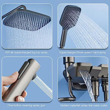 JIANSMZ Outdoor Shower Fixture Set Rainfall Big Top Spray Single Handle High Pressure Hand Spray Wall Mount 3 Function