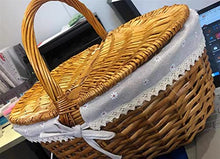 Storage Basket,Small Picnic Hand Woven English Sundries Portable Handle Camping Baking Shopping Organizer