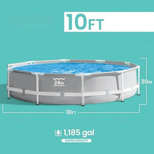 10ft x 30in Round Metal Frame Above Ground Pool Set with Cover and Pump