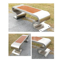 mifortune-e Garden Bench, Stainless Steel Wood Park Bench - Outdoor Commercial Garden Patio Seating,for Patio(Large)