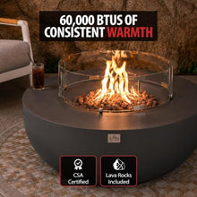 AMS 44" Round Concrete Natural Gas Fire Pit Bowl Table (Dark Gray)