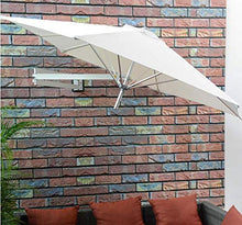 MidiLi Garden Parasol,7.5 FT Wall Mounted Patio Umbrella, Outdoor Wall Umbrella with Adjustable Pole and Wind Vent, Ideal for Garden Balcony Yard,Red