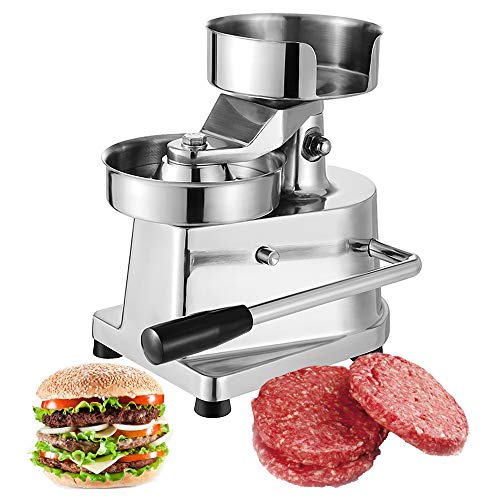 Commercial Hamburger Patty Press Maker,Manual Burger Forming Machine,Stuffed Hamburger Maker,Stainless Steel Grill Burger Press Tool With 500 Greaseproof Papers For Bbq Non-Stick Burger Press (100Mm