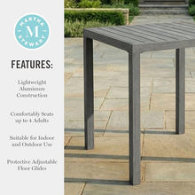 Martha Stewart Bedford 35.5" Patio Bar Height Table, Gray