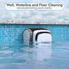 BOTLUXE Robotic Pool Vacuum PC10, Cordless Pool Cleaner Robot for Inground & Above Ground Pools, Smart Navigation, 5000GPH Suction Power for Cleaning Floor, Wall & Waterline, Self-Parking, White