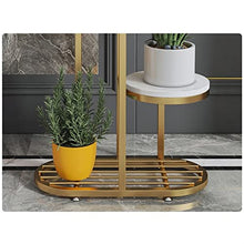 GVBNOTT Plant Stand Flower Stand Wrought Iron Marble Indoor and Outdoor Floor-to-Ceiling Multi-Storey Balcony Green Radish Flower Pot Stand Plant Rack，OneColor M