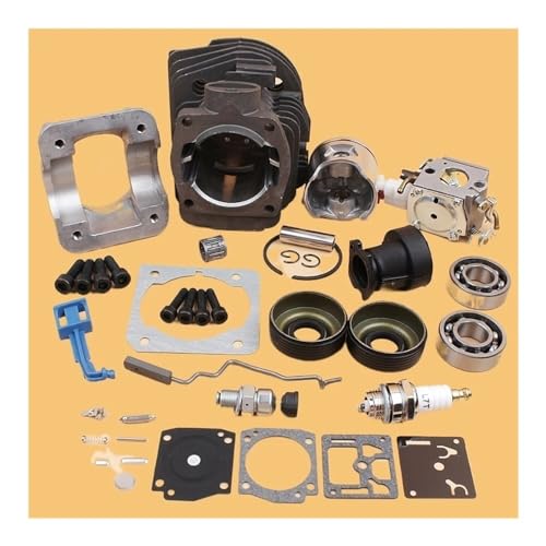 BMPWANGL 44mm Cylinder Pan Carburetor Bearing Oil Seal Choke Throttle Rod Kit Fit for 340 350 345 Chainsaw Motor Engine Spare Parts