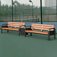 JOSOGO All-Aluminum Weatherproof Outdoor Bench, Heavy Duty No-Rust Aluminum Frame, Non-Slip Foot Caps, for Sports Courts, Patios and Community Areas(Style6)