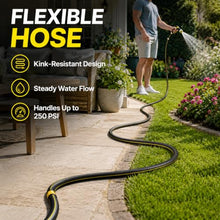 Dkenicor 200FT Expandable Garden Hose, 5/8 Inch Heavy Duty Leak-Proof Water Hose with 600PSI Pressure, for Gardening, RV, and Pet Wash, Yellow Green-6PC