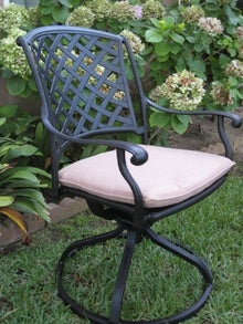 Dining Set 7-Piece Outdoor Cast Aluminum Patio Furniture Brown