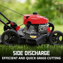 PowerSmart 18-Inch 144cc Push Gas Lawn Mower & 16-Inch 25.4cc String Trimmer/Edger with 10-Inch Brush Cutter for Grass Cutting