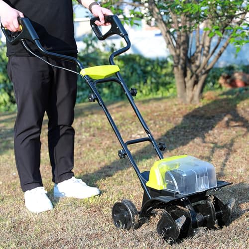 Micro Tiller, Cordless Tiller, Full Gear Drive, Dual Lithium Battery Life, Powerful Soil Tiller Suitable for Orchards and Vegetable Plots