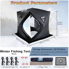 QITUJOUR Pop Up Outdoor Sauna Tent for 3-5 People, Insulated Ice Fishing Shelter with Smoke Vent, 3-Layer Thermal Winter Camping Shanty for Home Garden Backyard