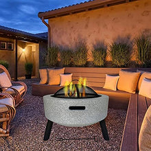 Small Firepit, Outdoor Fire Pits Table Top Fire Pit Outdoor Heaters & Fire Pit BBQ Grill Firepit Bowl Backyard Patio Garden Fireplace with Grill Grate