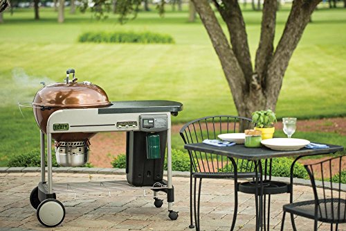 Weber Performer Deluxe Charcoal Grill 22-Inch Touch-N-Go Gas Ignition System Copper