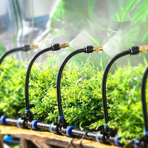 Plant Watering Cooling Spray System with Removable Sprinkler Emitters