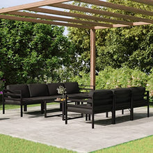 Heofavd 8 Piece Modular Outdoor Sectional Garden Lounge Set, Anthracite Aluminum Patio Furniture Set Seats 7, Lightweight Conversation Set with Weather-Resistant Cushions for Garden Balcony Patio