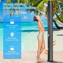GHRERTX Freestanding Outdoor Shower,60L Solar Heated Outdoor Shower with 360° Shower Head and Foot Shower Tap,Temperature Pressure Pool Shower,for Outdoor Backyard Poolside Beach Pool Garden