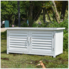 JHNKOJ Outdoor Wooden Storage Cabinet with Double Doors Garden Potting Bench Table for Patio and Yard Storage,C-110X55X57.5Cm
