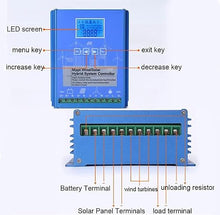 HUIZHITENGDA 2000W Wind Hybrid System Controller Auto Regulator 12V/24V/48V 1000W Wind 1000W Solar MPPT Wind Solar Hybrid Controller Suitable for Wind Power Systems　,24v