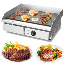 Commercial Electric Griddle 3000W BBQ Grill Stainless Steel Countertop Full Flat Hot Plate Grill Non-Stick Restaurant Teppanyaki