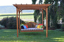 A&L Furniture Co. 8' x 10' Amish-Made Cedar Pergola with 75" Marlboro Swing Bed, Unfinished