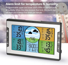 Weather Station, Digital Clock Temperature & Humidity Indicator with Warning Alarm Meteorological Station Weather Forecast Clock, for Home Garden