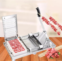 Manual Meat Mutton Kebab Skewer Machine, Commercial Meat String Machine, 10 Strings at a Time, High Efficiency, Uniform and Neat, for Camping and Barbecue Families